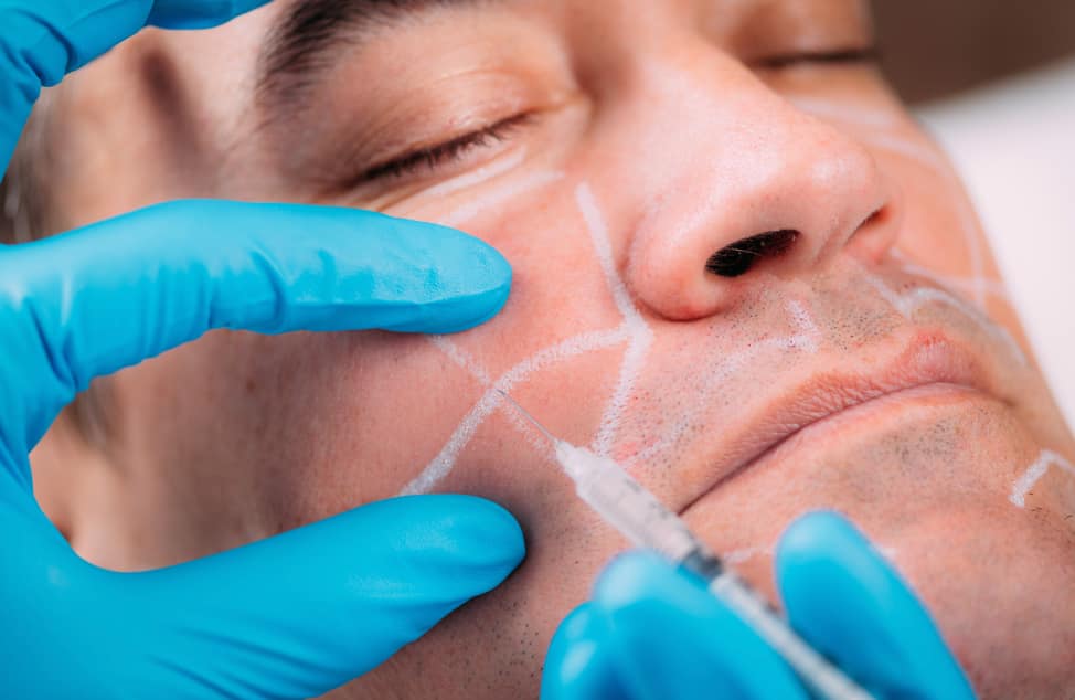 man getting facial injection 1