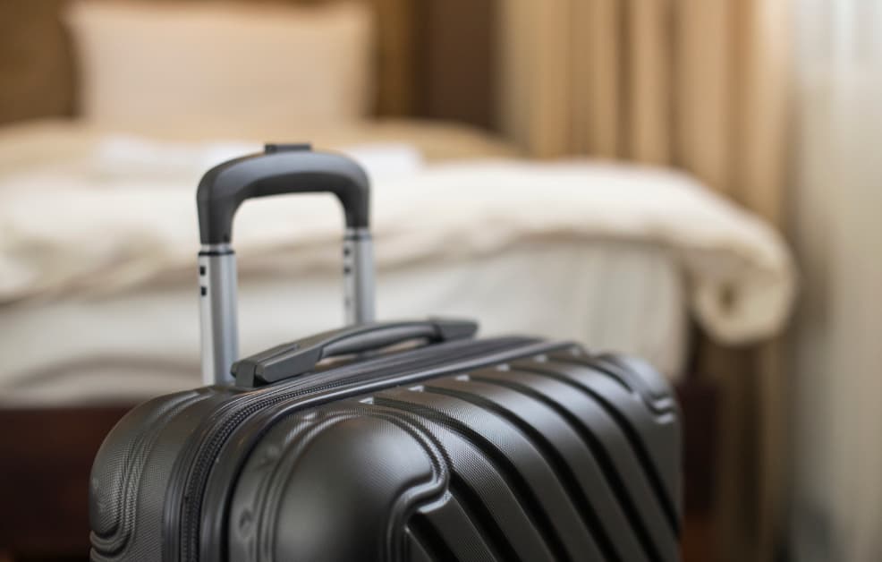 suitcase in hotel