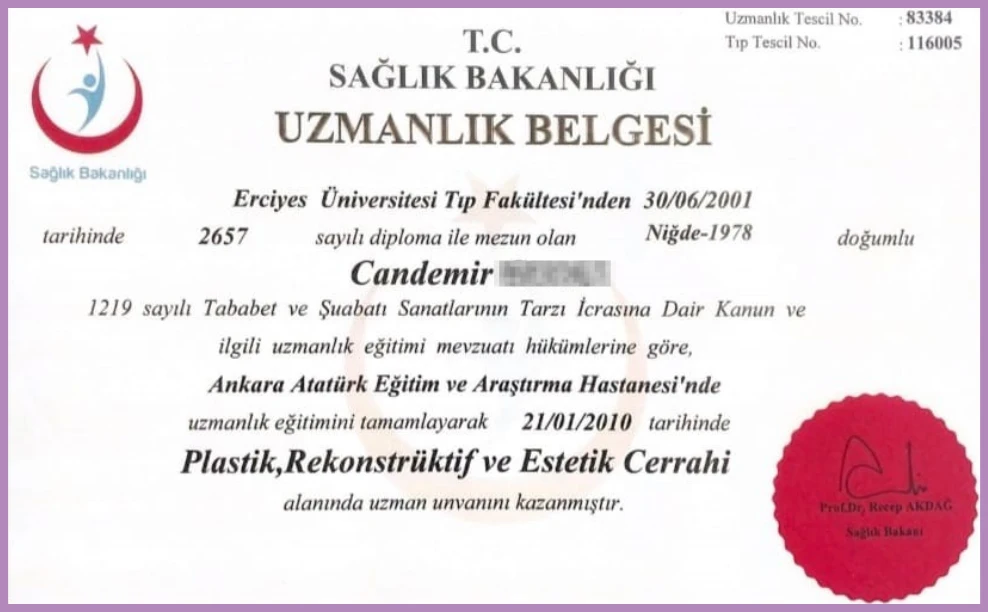 Dr Candemir Certification 1