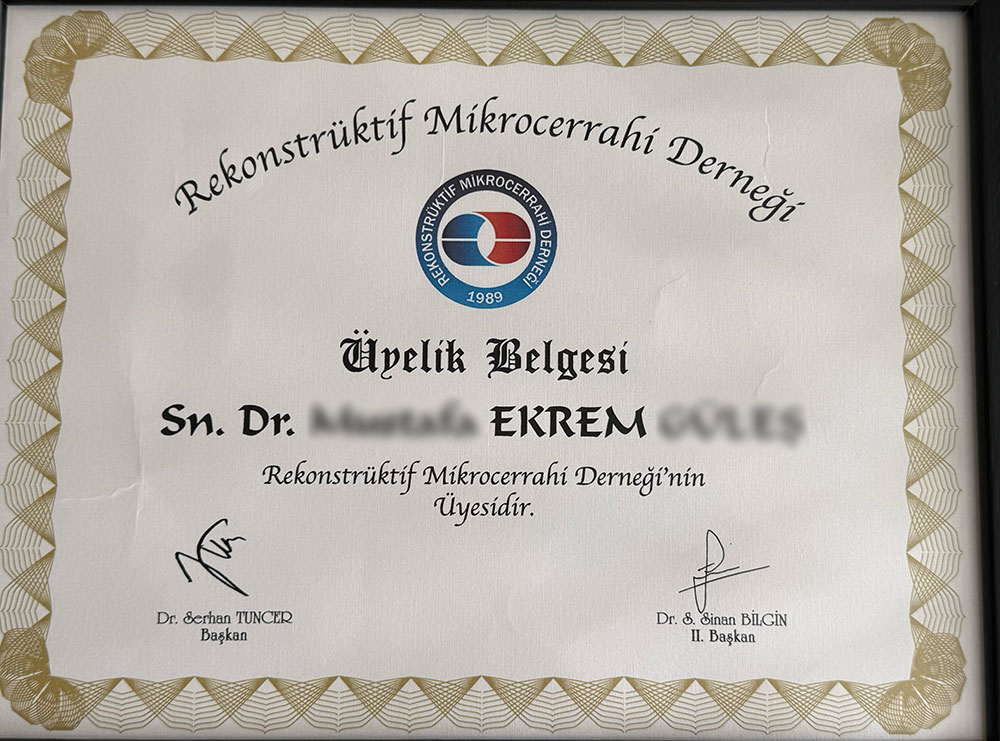 dr ekrem reconstructive microsurgery membership